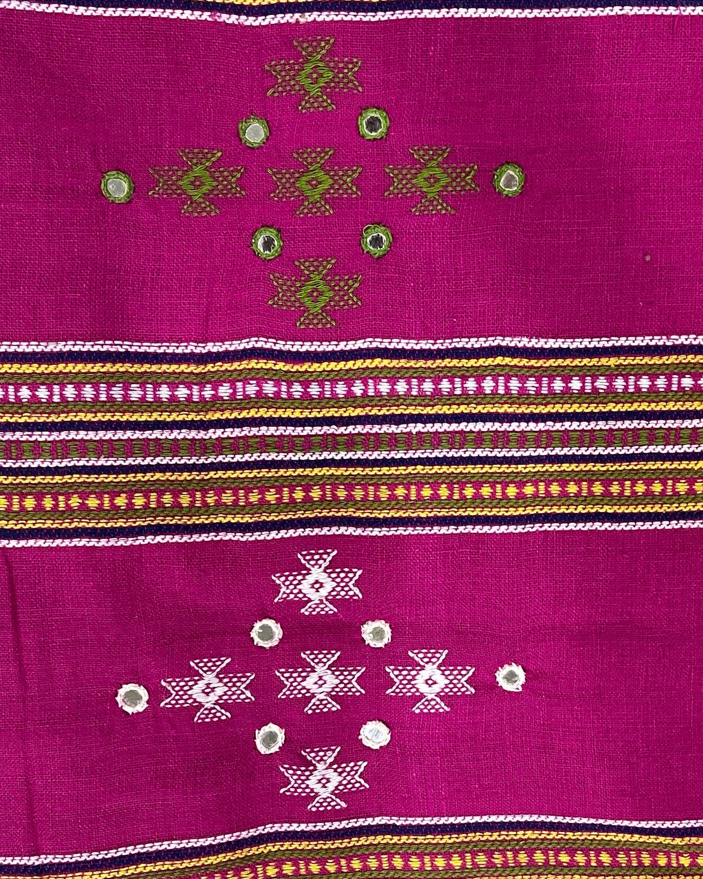 closeup of weaving and embroidery