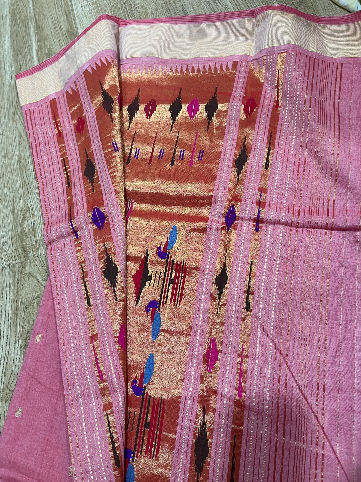 Paithani powder pink