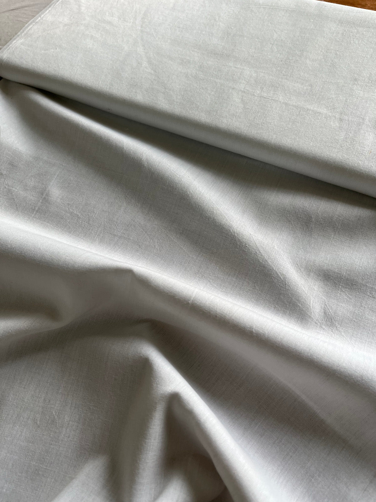White Cotton Handwoven Fabric