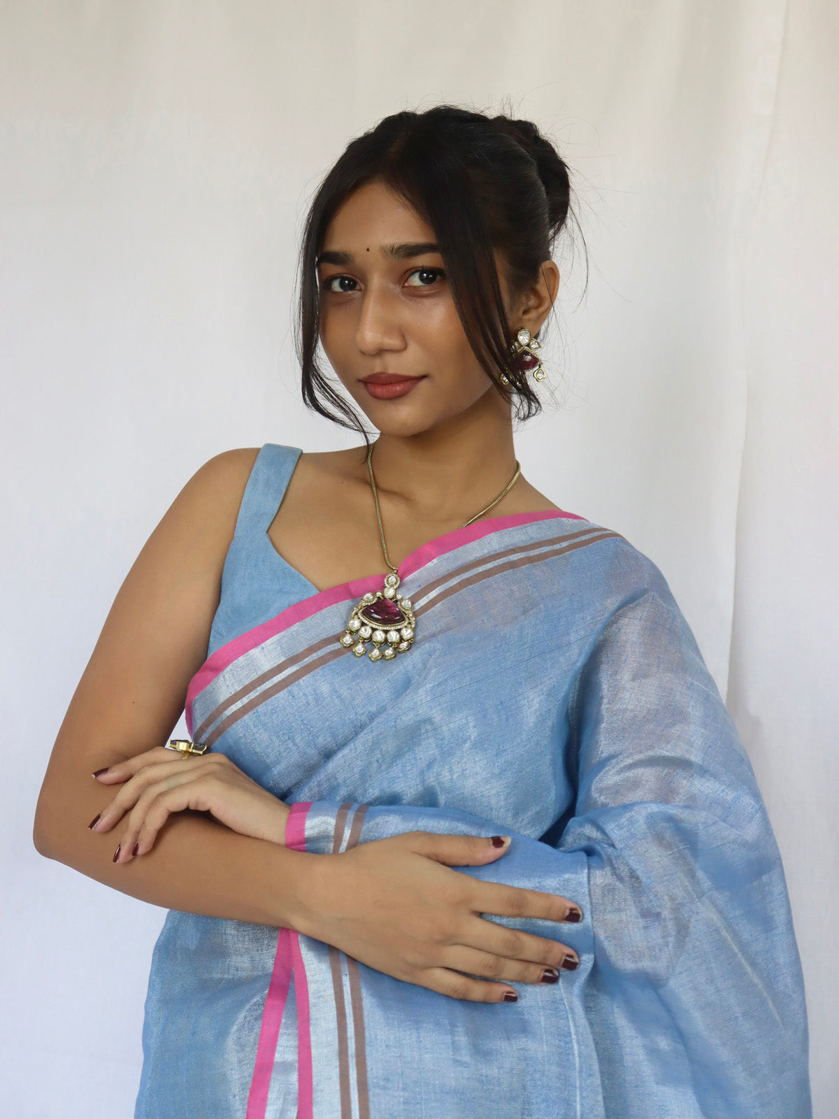 Sparkle Soorma - Tissue Linen Saree