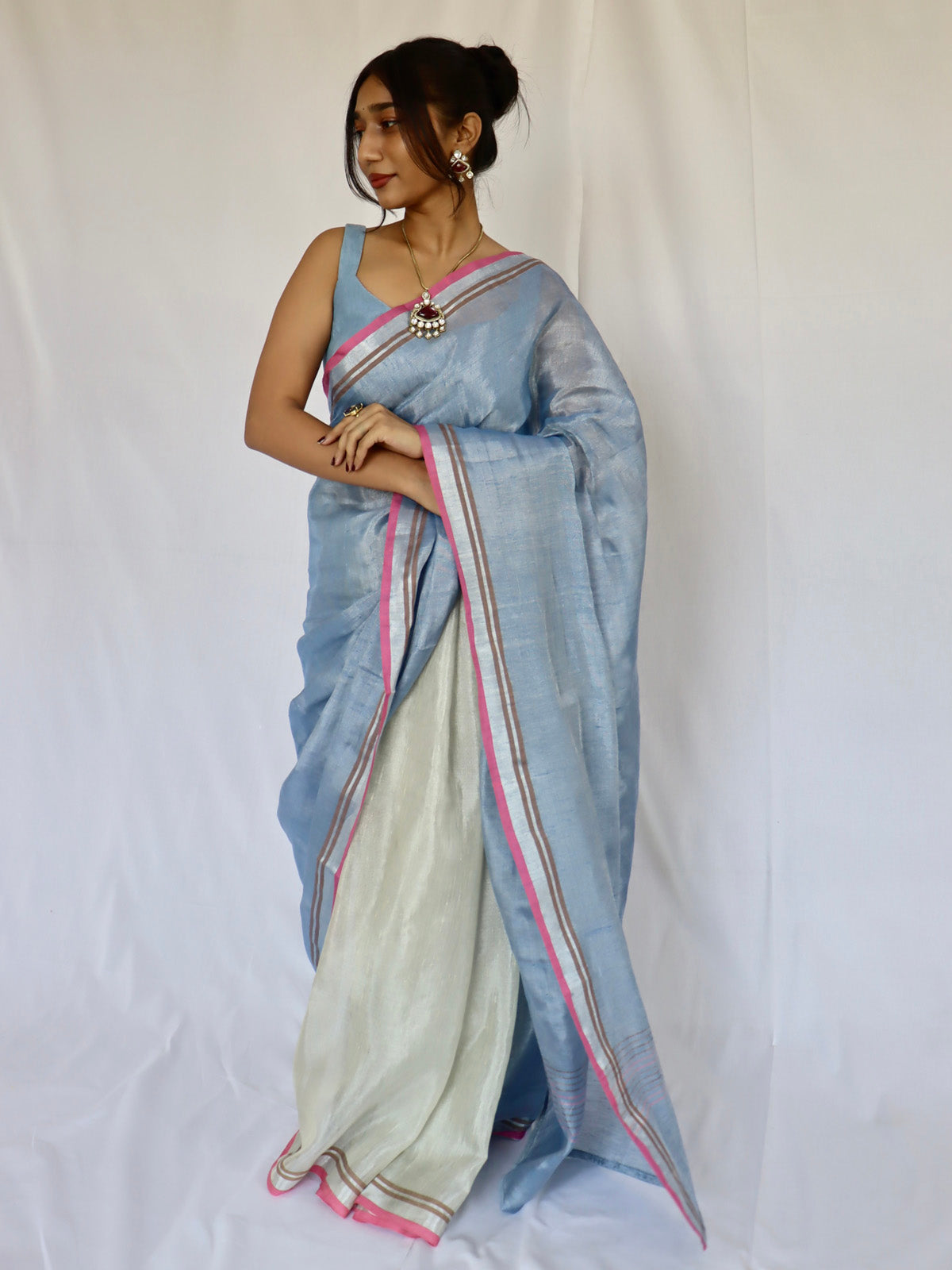 Sparkle Soorma - Tissue Linen Saree