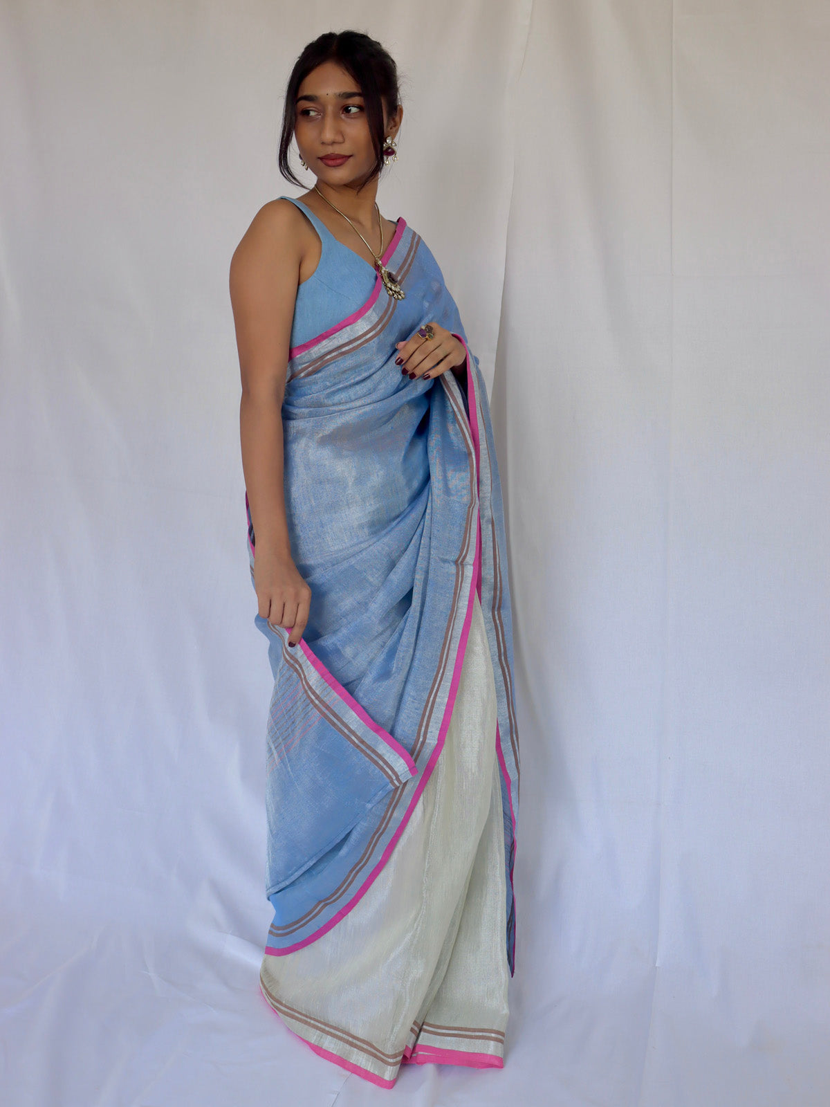 Sparkle Soorma - Tissue Linen Saree