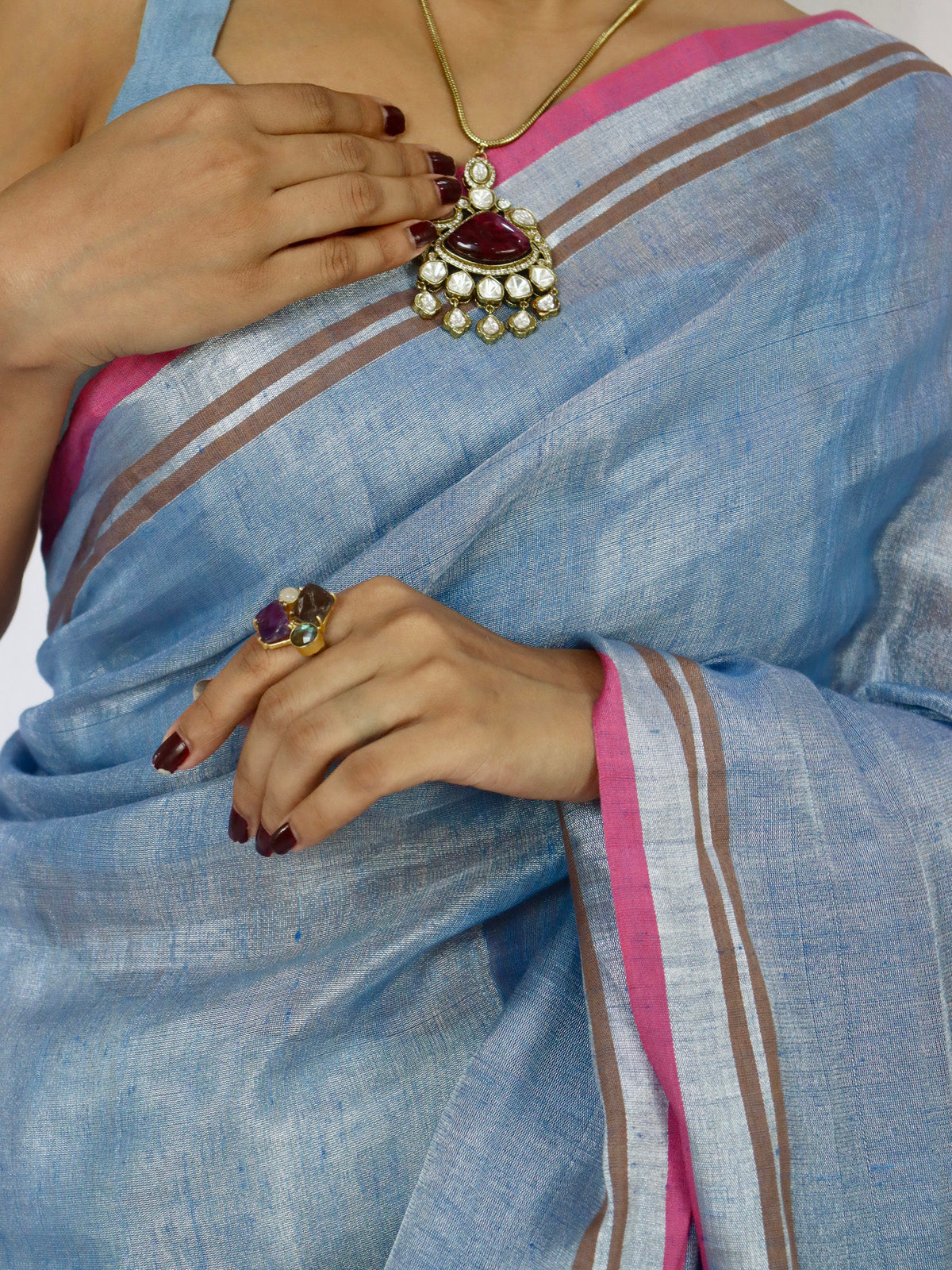 Sparkle Soorma - Tissue Linen Saree