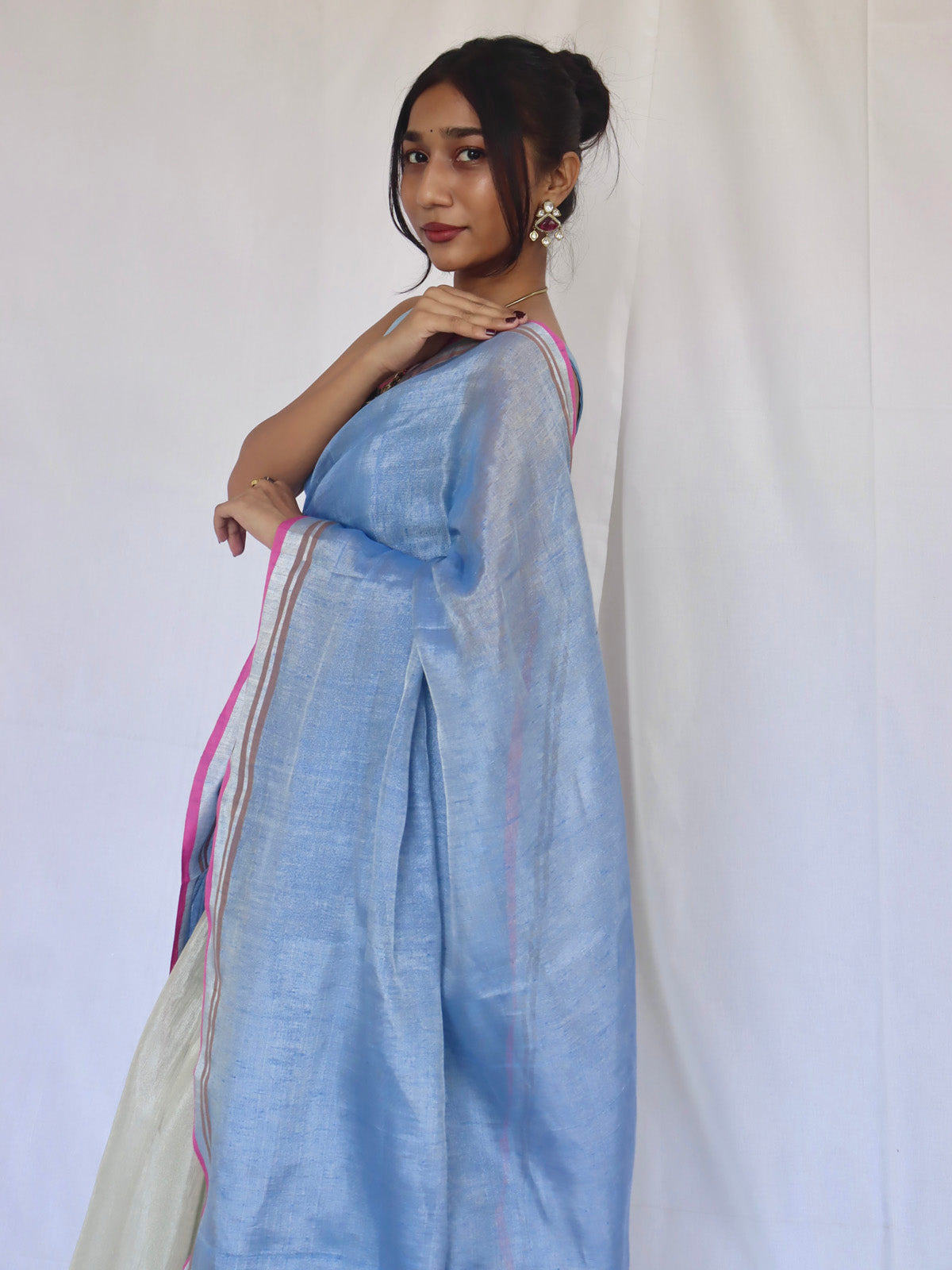 Sparkle Soorma - Tissue Linen Saree