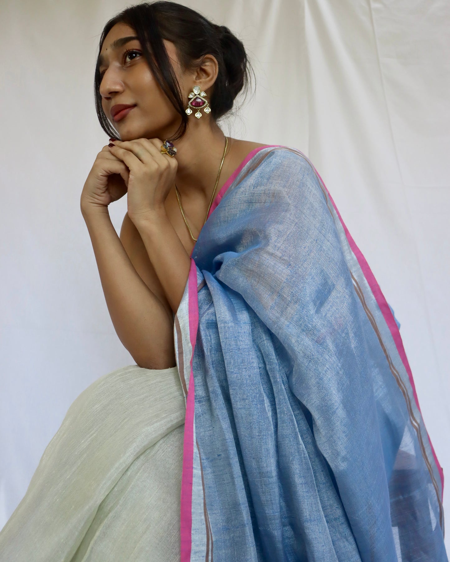 Sparkle Soorma - Tissue Linen Saree