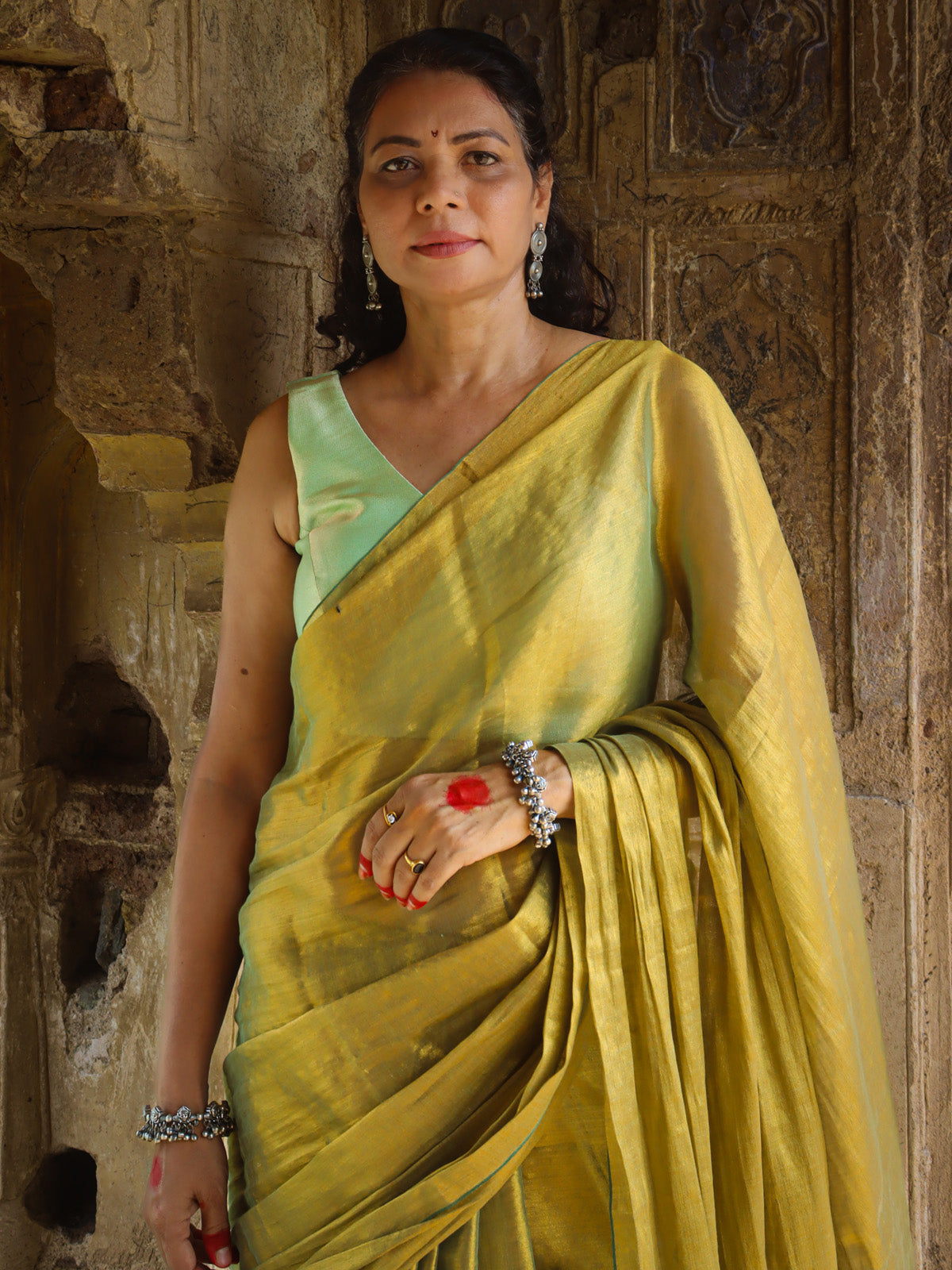 Taapsee - Golden Zari Saree