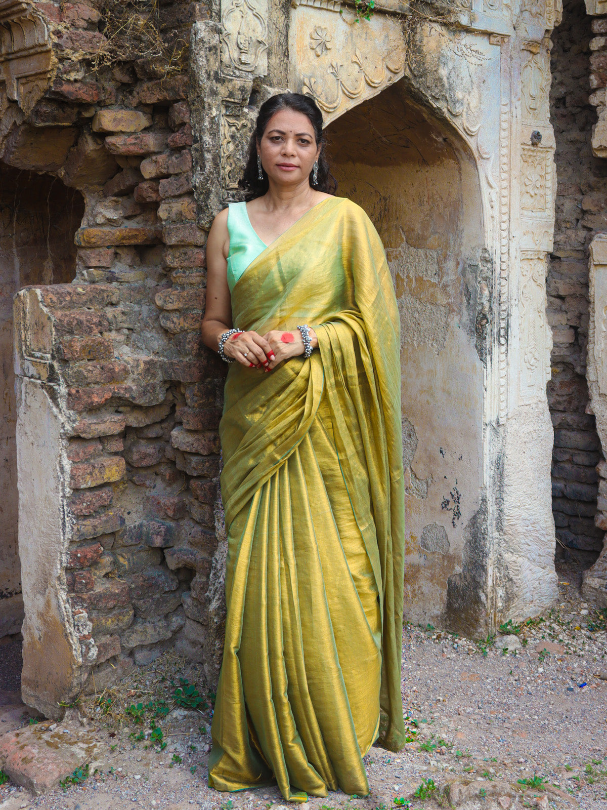 Taapsee - Golden Zari Saree
