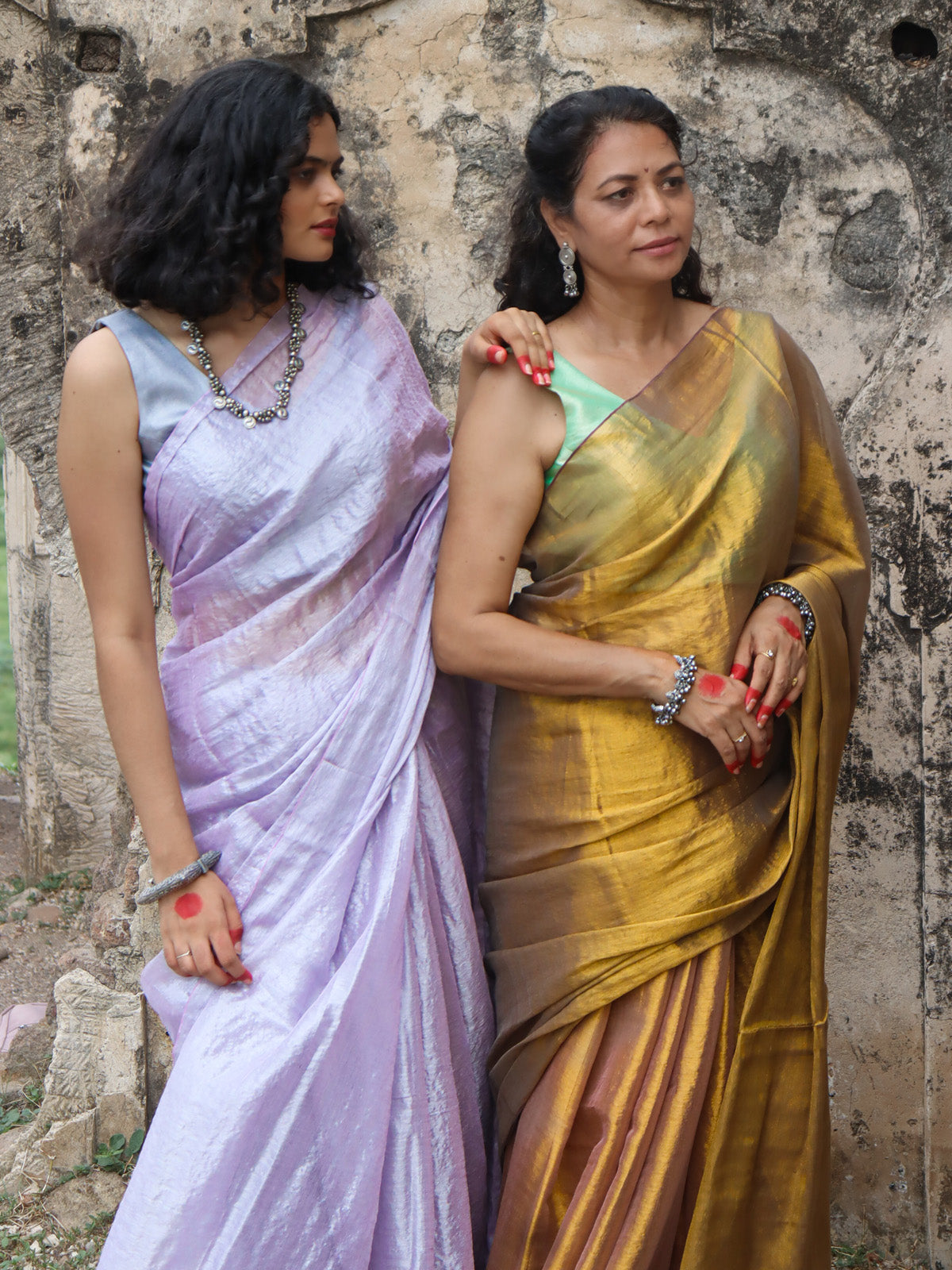 Mauve Mehfil - Tissue Cotton Saree