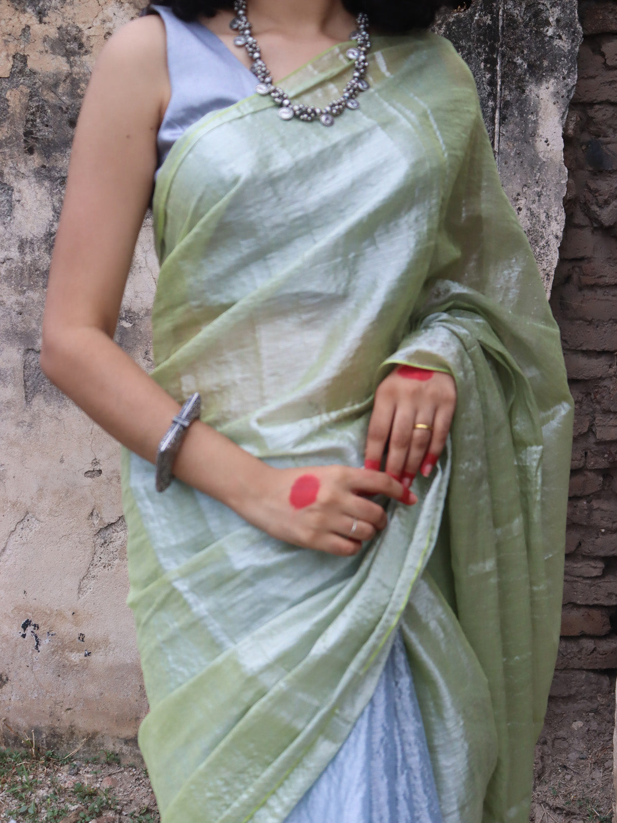 Neel Tara - Tissue Cotton Saree