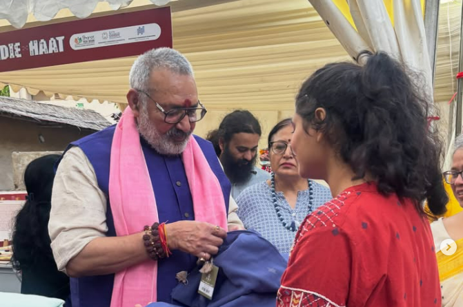 Shri Giriraj Singh, Hon'ble Minister of Textiles, at Indie Haat Delhi 2026