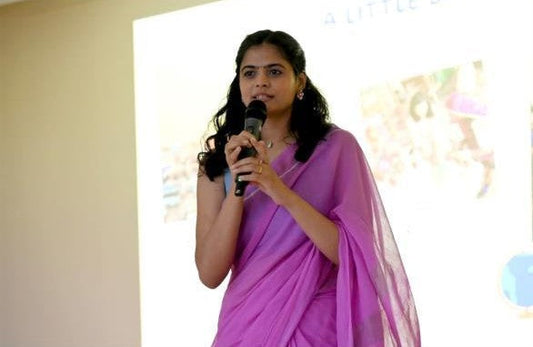 Pranjali Kharche speaking at the NIFT Mumbai Entrepreneurship Cell on 6 April 2026