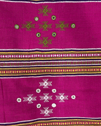 closeup of weaving and embroidery