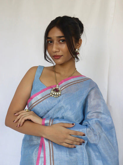 Sparkle Soorma - Tissue Linen Saree