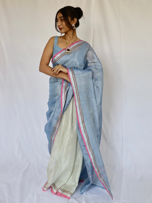 Sparkle Soorma - Tissue Linen Saree