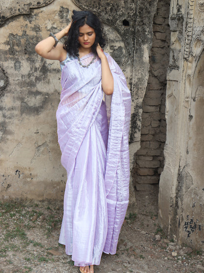 Mauve Mehfil - Tissue Cotton Saree