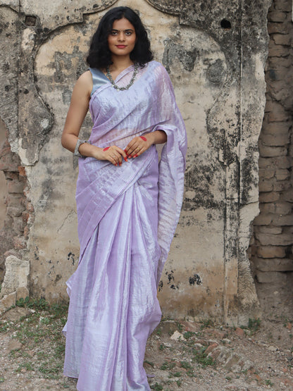 Mauve Mehfil - Tissue Cotton Saree