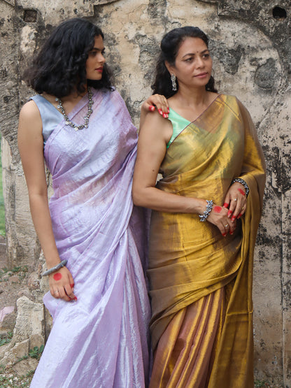 Mauve Mehfil - Tissue Cotton Saree